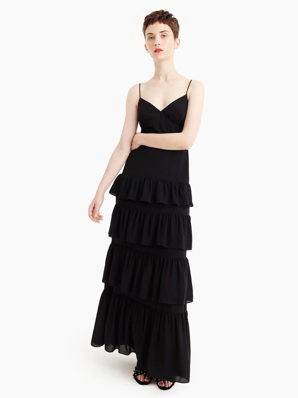 Black Tiered Ruffle Maxi Dress - J. Crew
